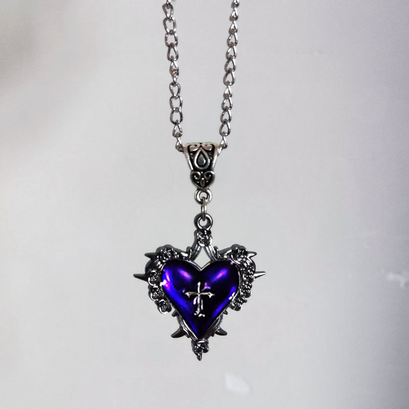 Wholesale Thorn Bloody Heart Gothic Rose Necklace